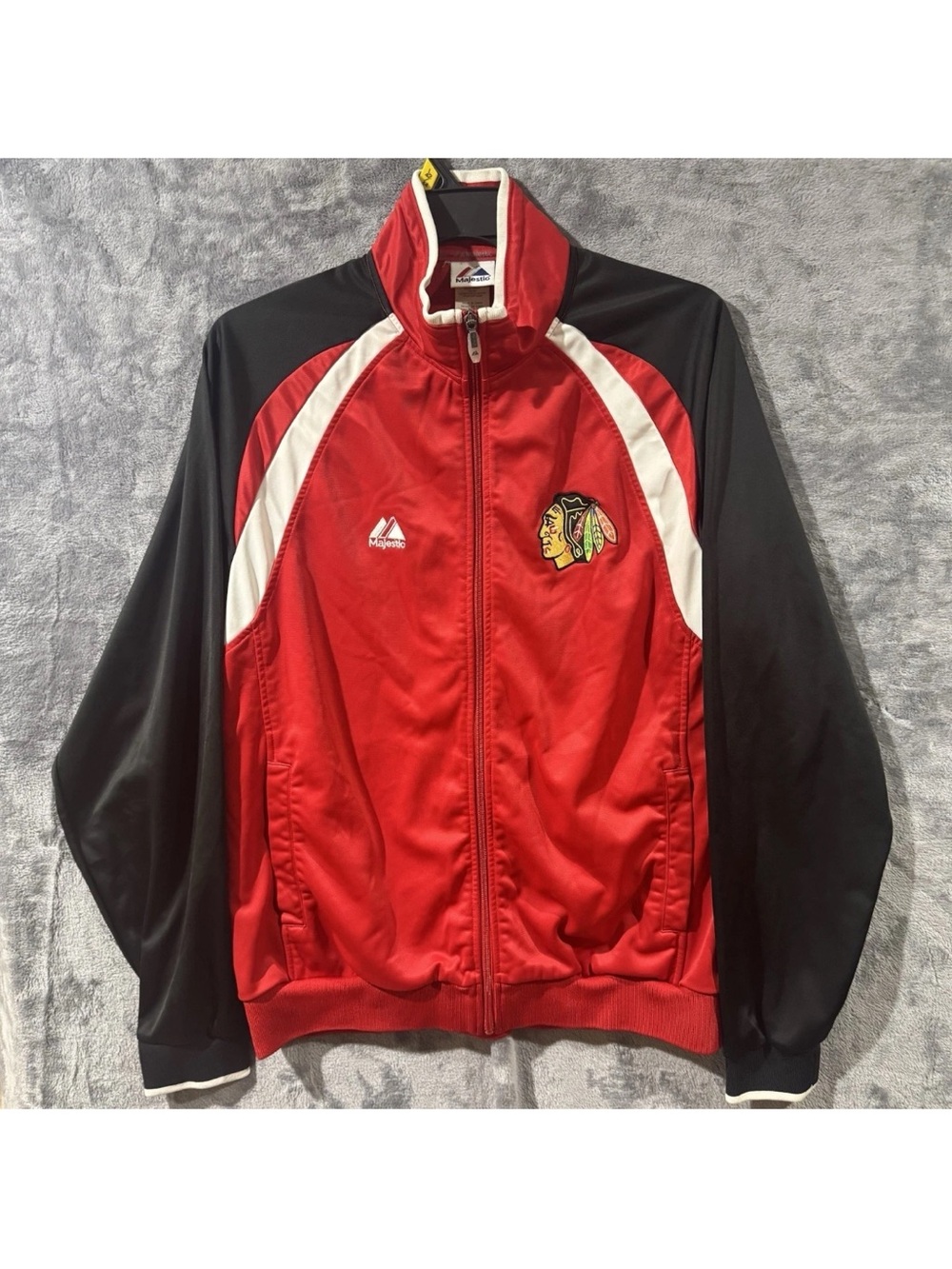 Majestic Chicago Blackhawks Jacket Red NHL Hockey Full Zip Track Jacket Men's XL